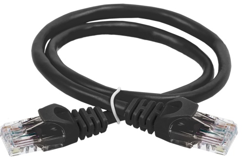 ITK Коммутационный шнур (патч-корд) кат.6 UTP PVC 0,5м черный | код PC09-C6U-05M | IEK